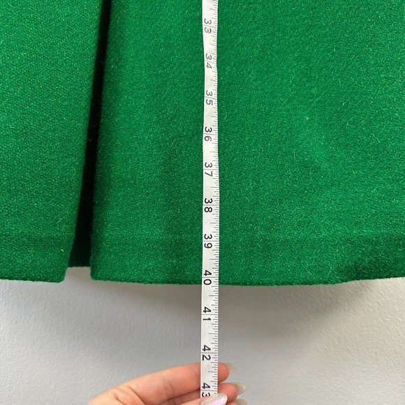 Black Fur Collar Cuff Green Modern Deb Coat 1960s Womans Small - Picture 15 of 16